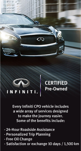 Infiniti Québec offers certified pre-owned vehicles